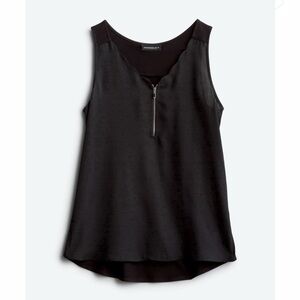 FORTUNE + IVY Shawnece Mixed Material Scallop Detail Blouse